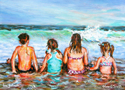 Four Children at the Beach