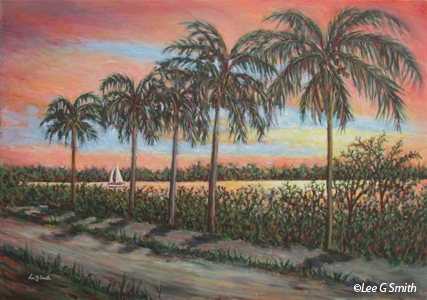 Jungle Trail Palms, Sunset