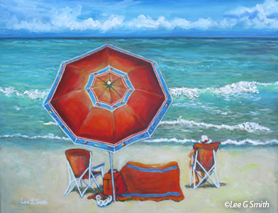 Red Umbrella at Conn Beach