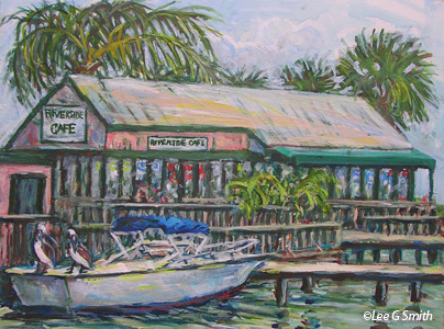 Riverside Cafe with Boat