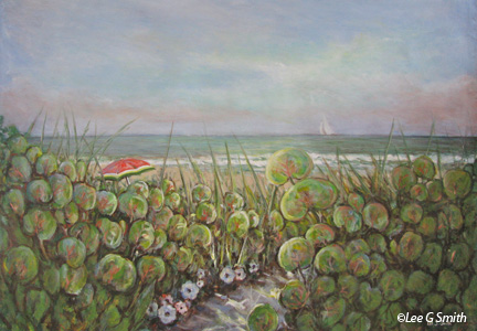 Seagrapes and Watermelon Umbrella