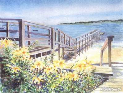 Wequassett Dock with Lilies
