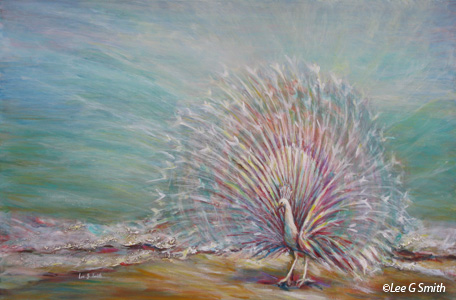 White Peacock and Wave