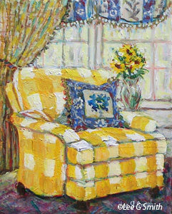 Yellow Plaid Chair